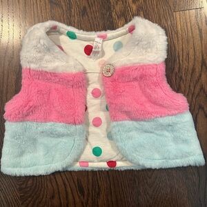 Matilda Jane Pink and Blue Fuzzy Vest